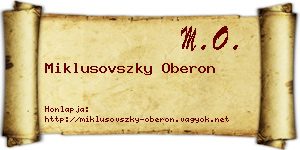 Miklusovszky Oberon névjegykártya